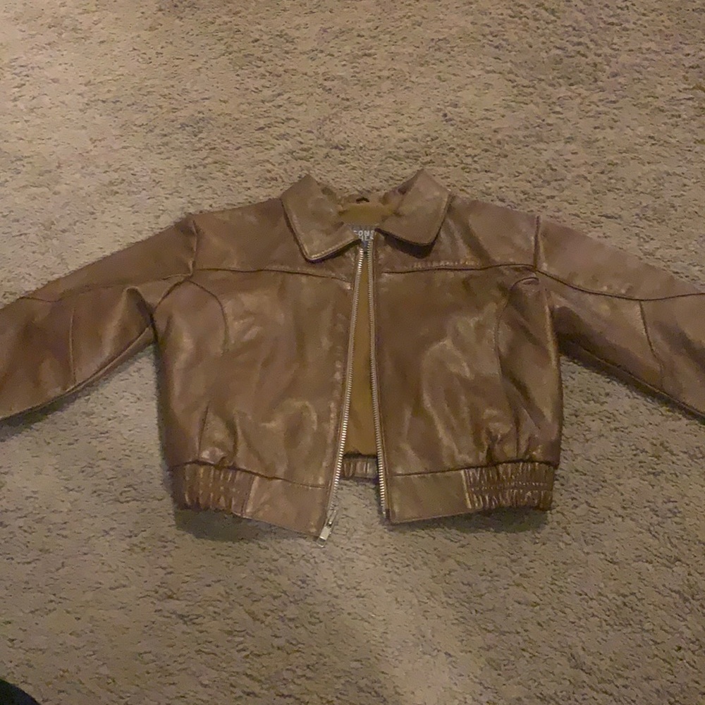 Bronze kids leather jacket
